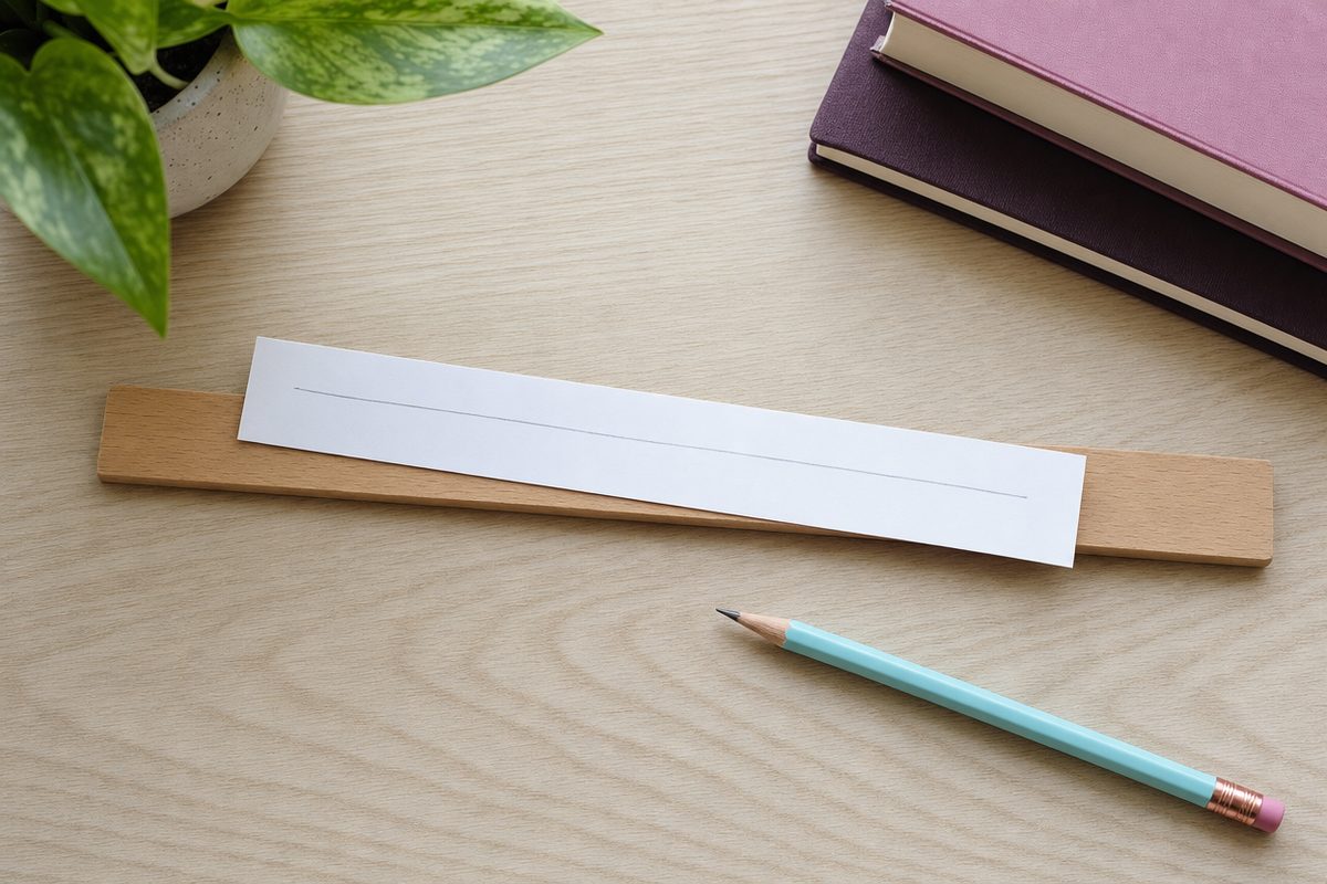 Paper strip and ruler for measuring girth before using the condom size calculator
